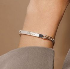 "Personalized Engraved High Quality Sterling Silver Bracelet For Women and Men. Material: Sterling Silver 925 Available Colors: Silver Bracelet Length: 7.08 Inches  ∙ ∙ ∙ ∙ ∙ ∙ ∙ ∙ ∙ ∙ ∙ ∙ ∙ ∙ ∙ ∙ ∙ ∙ ∙ ∙ ∙ ∙ ∙ ∙ ∙ ∙ ∙ ∙ ∙ ∙ ∙ ∙ ∙ ∙ ∙ ∙ ∙ -------NEW by ZDP - Custom laser engraving!------- -------For wholesale or custom orders, please contact!---- This Personalized Bracelet is casted, polished, sized and cleaned, all handmade here at our workshop! Once it's ready, its engraved based on your request.  Items are sent in a gift box.  ♡ So how do I order? Three simple steps: 1. Select the Bracelet :) 2. Fill in your the text box where it says \"Add your personalization\", according to the instructions over it (can't be easier!) 3. Add to cart and proceed to checkout ♡Notes Items are made per or Elegant Stainless Steel Jewelry For Birthday Gift, Engraved Rectangular Jewelry For Birthday Gift, Rectangular Engraved Jewelry For Birthday Gift, Classic Engraved Jewelry For Birthday, Adjustable Jewelry With Engraving Option For Birthday Gift, Elegant Engraved Text Jewelry, Engraved Sterling Silver Bracelets For Birthday, Sterling Silver Engraved Bracelets For Birthday, Classic Name Bracelet With Engraved Text As Gift