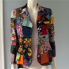 This Is An Iconic Dolce & Gabbana Design. Seen On Fran Fine, Seen On The Runway In 1993 For The Spring Ready To Wear Collection, And Recently Recreated In A New Season. Each Patchwork Blazer Has Different Patterns Making Them Unique. Size 44, Amazing Condition, Beautiful Button Details. Feel Free To Message With Questions Or Offer. Bundle And Save. Spring Ready To Wear, Patchwork Blazer, Dolce Gabbana Jacket, Fran Fine, Ready To Wear Collection, Colored Blazer, Different Patterns, Pattern Making, New Season