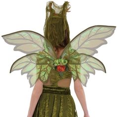 Woodland Fairy Wings, Small Fairy Wings, Midsummer Nights Dream Fairies, Dark Angel Wings, Forest Fairy Costume, Elf Wings, Green Fairy Wings, Woodland Fairy Costume, Ladybug Wings