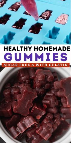 healthy homemade gummies with gloatin in a bowl