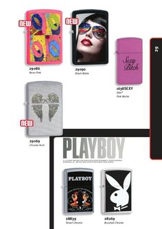 various types of lighters are shown in this advertisement for the new zippo lighter