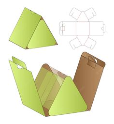 an open cardboard box with paper cut out