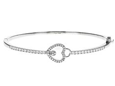 Moissanite Fire(R) 1.04ctw diamond equivalent weight round, Platineve(R) heart bangle bracelet. Measures approximately 7 & 1/4" L x 1/2" W and has a hinged clasp. Actual moissanite weight is 1.04ctw. R Heart, Heart Bangle Bracelet, Jewelry Television, Frame Of Mind, Cultured Pearls, Gemstone Colors, Bangle Bracelet, Jewelry Stores, Loose Gemstones