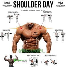 an image of a man's chest and shoulders with the words shoulder day