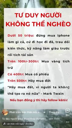 an advertisement with the words tu duy nguii khong the nigho