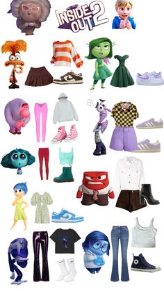 the inside out 2 movie poster is shown with various characters and their names on it