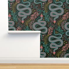 an image of a snake wallpaper in a room