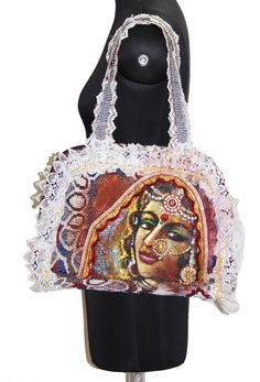 Item Description Subject: Only Rajput Girls Miniature Painting Paint Material: Cotton rayon mix Base Material: Border Embroidery Age: Hand Beaded 100% Real Handmade Art Only Krishna Multi Color Country of origin: India Free Shipping Worldwide & No hassle return Your decor will bear a dazzling and cultured look when adorned with this striking yet unique painting featuring Indian Rajasthani Rajput & Radha. Painted with rich, jewel-like subtle colors this compact composition of the Hindu de Outline Embroidery, Beaded Work, Embroidery Beaded, Border Embroidery, Art Bag, Unique Paintings, Vintage Indian, Work Bag, Miniature Painting