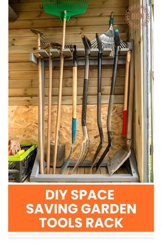 DIY Garden Tools Rack: Organize your garden tools the easy way! This DIY rack is perfect for small spaces and keeps everything neat and tidy.