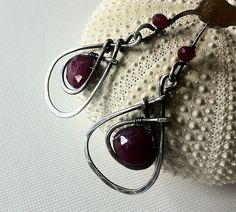 Ruby drops Red Gemstone Jewelry, Jewelry Booth, Bar Jewelry, Ruby Earrings