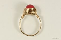 Red Coral Swarovski Pearl Ring Handmade by Jessica Luu Jewelry ~ Elegant ~ Classic ~ Simple ~ Have this red coral pearl solitaire ring made just for you - available in 14K rose and yellow gold filled. MATCHING ITEMS https://www.etsy.com/shop/JessicaLuuJewelry?search_query=red+coral+pearl DETAILS: ~ 8mm red coral Swarovski pearl ~ 14K yellow or rose gold filled wire HOW IT'S MADE: Each ring is handmade to order using U.S. standard jewelry sizing equipment to ensure the correct size with 14K gold Red Coral Ring, Red Coral Jewellery, Handmade Gold Ring, Red Ring, Ring Wire, Pearl Details, Jewelry Elegant, Coral Ring, Etsy Gold Ring