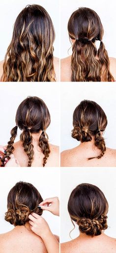 Easy Updos For Long Hair, Hair Hack, Hairstyle Tutorials, Easy Hair Updos, Peinados Recogidos, Haircut Styles, Hair Prom, Hair Tutorials Easy, Peinados Fáciles Para Cabello Corto