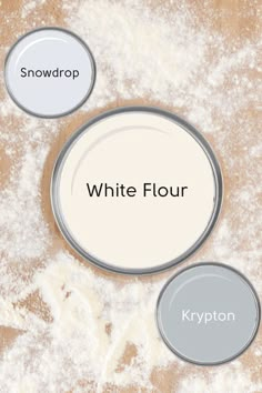 white flour with the words snowdrop, white flour and krypton on it