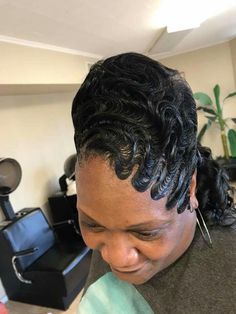 Finger Waves Natural Hair, Lisa Hairstyle, Black Women Updo Hairstyles, Updos Hair, Lisa Hair, Black Kids Braids Hairstyles, Finger Wave Hair, Finger Wave