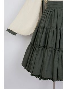 Sunflowers Appointment Color Green Lolita Overall Skirt