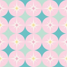 a pink and blue wallpaper with stars on it's backgroung