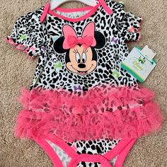 Nwt Disney Baby Minnie Onesie 3-6 Months. Pink Character Print Onesie For Playtime, Cute Pink Onesie With Character Print, Pink Playful Onesie With Character Print, Playful Pink Onesie With Character Print, Tutu Minnie, Minnie Mouse Onesie, Disney Baby Clothes, Baby Minnie