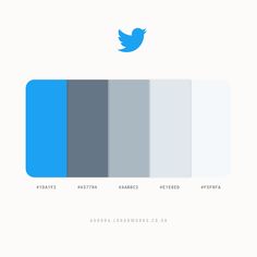 the twitter logo is shown with different colors