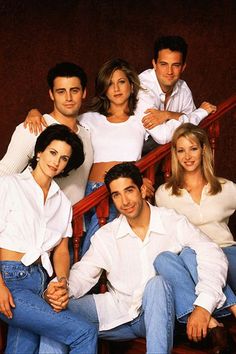 the cast of friends posing for a photo