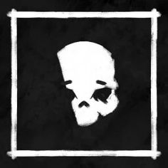 a black and white photo with a skull on it