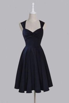 Navy Blue Homecoming Dresses, Knee Length Bridesmaid Dresses, Blue Homecoming Dresses, Short Bridesmaid Dresses, Short Wedding Dress, Dress Picture, Chiffon Bridesmaid, Prom Dresses Short, Tea Length