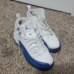 Jordan 12 Retro French Blue 2016 Shoes are worn, with no original box. Shoes are also 100% authentic from Nike and will be sent to be authenticated per Ebay to verify. No Returns, No Refunds, Thank you. Jordan 12 Retro, Jordan 12, Box Shoes, Jordans 12, French Blue, Air Jordans, Original Box