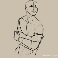 a drawing of a man with his arms crossed