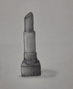 a pencil drawing of a lipstick bottle