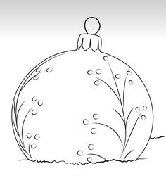 a drawing of a person sitting on top of a christmas ornament with water droplets