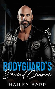 the bodyguard's second chance by harley barb book cover with bald man in leather jacket