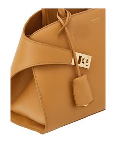 Best price on the market at italist | Ferragamo Light Camel Hug Handbag (s) Bag Light, Leather Top, Retro Inspired, Salvatore Ferragamo, Top Handle, Calf Leather, Calf Skin, Camel, Zip Pockets