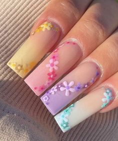 Soring Nails, Easter Nails Design Spring, Carcase Iphone, April Nails, Nails Dip, Easter Nail Designs, Cute Spring Nails, Colored Acrylic Nails