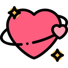 a pink heart with a crown on it's head and an arrow in the middle