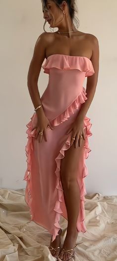 Summer Evening Dresses, Surfergirl Style, Strapless Long Dress, Prom Dress Inspiration, Fall Outfit Ideas, Pretty Prom Dresses, Strapless Maxi, Strapless Maxi Dress