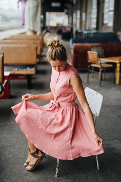 Dublin Dress, Linen Dress, Bridesmaids Linen Dress, Boho Linen Dress, Pink Linen Dress, Romantic Dress, Wide Skirt Dress, Linen Dress Women - Etsy Fitted Linen Sundress, Fitted Linen Knee-length Sundress, A-line Linen Midi Dress For Garden Party, Fitted Knee-length Linen Sundress, Pink Linen Dress For Daywear, Short Sleeve Linen Dress For Garden Party, Fitted Linen Sleeveless Knee-length Dress, Pink Linen Knee-length Dress, Fitted Knee-length Linen Sleeveless Dress