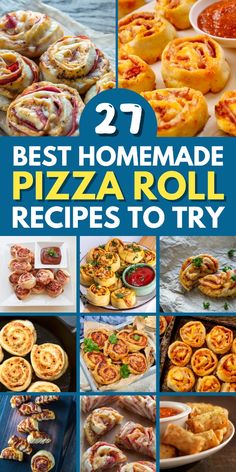 the best homemade pizza roll recipes to try for dinner and desserts, with images of different