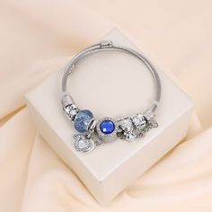 Material: Alloy Fashion Element: Disney IP Style: Cute Blue Metal Charm Bracelet As Gift, Trendy Blue Charm Bracelet For Gift, Trendy Blue Charm Bracelet Gift, Duo Bracelets, Sapphire Blue, Blue Bracelet, Angel Wings, Blue Sapphire, How To Look Better