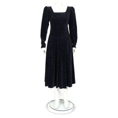 Length 48". Underarm To Underarm 17". Sleeve 24". Waist Laid Flat 15". Material: 100% Cotton. Laura Ashley Dresses, Laura Ashley Dress, Ashley Black, Button Long Sleeve, Sleeve Midi Dress, Long Sleeve Midi, Long Sleeve Midi Dress, Laura Ashley, Blue Velvet