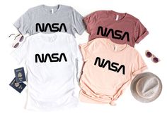 NASA Shirt | Nasa family trip Shirt - Nasa Logo Tee - Space Shirt- NASA family t-shirts -Top Trends shirt- Nasa gift-Graphic tees GUIDANCE *All our simple color t-shirts are 100% Cotton. *All our Heather Color t-shirts are 90% cotton 10% polyester blend and they are extremely snug. Our design are made very professionally with the right equipment *Soft and High-Quality Fabric *Taped shoulder-to-shoulder *Tear away label *Retail fit *Pre-shrunk * Side Seamed *Design size and placement is approxima Nasa Gifts, Florida Shirt, Nasa Shirt, Family T Shirts, Nasa Logo, Lgbt T Shirts, Monogram T Shirts, Girls Trip Shirts, Space Shirts