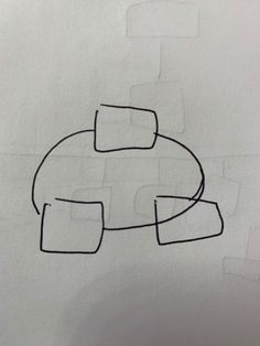 a drawing of a couch with two rectangles drawn on it's back