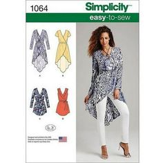 a woman's blouse and pants sewing pattern from the simplicity easy to sew book