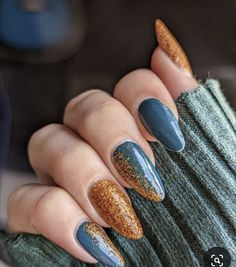 Teal Nails, Fall Gel Nails, Cute Nails For Fall, Her Nails, Dipped Nails, Autumn Nails, Fall Nail Designs, Chic Nails, Fancy Nails