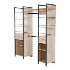 an open bookcase with two shelves on each side and one shelf in the middle