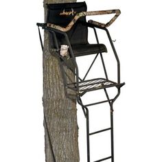 a tree stand with a ladder attached to it