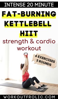 Hiit Workouts Fat Burning, Kettlebell Hiit, Hiit Workouts With Weights, Kettlebell Workout Routines, Best Kettlebell Exercises, Softball Workouts, Kettle Bells, Kettlebell Cardio, Kettlebell Circuit