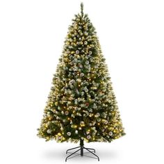 a white christmas tree with lights on it