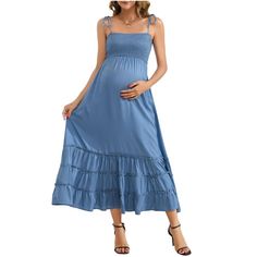 Good choice for expectant mother in every stage: Summer casual maxi dress, fit and flare style will not be fussy about any figure. The spaghetti dress is designed with style and comfort in mind for all stages of pregnancy and postpartum. It can be worn not only as a maternity dress, but also as a regular casual dress. Baby Shower Photoshoot, Dress For Baby Shower, Shower Photoshoot, Spaghetti Dress, Maternity Wrap Dress, Long Sleeve Maternity Dress, Maternity Long Dress, Maternity Dresses Summer, Summer Spaghetti