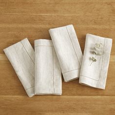 PRICES MAY VARY. Linen napkins unfolds to 18×18 inches size, pack of 4. Classic hemstitch dinner napkins designed with an intricate hemstitched border in a weight and texture perfectly suited for spring, summer, fall and winter. Creating a monochromatic yet stylish look for your home kitchen dinner decor. 100% Pure Linen -- Woven of premium quality Normandy-France flax, with the features of natural, durable, soft and absorbent. 100% French linen. Make your table with elegant look but with a touc Washed Cloth As Napkins, Folding Cloth Napkins Simple, Cloth Napkin Folding Pocket, Wedding Dining Decor, Wedding Dining, Thanksgiving Napkins, Farmhouse Fabric, Party Table Cloth, Napkin Design