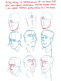 how to draw faces with different angles and shapes for the head, neck and shoulders