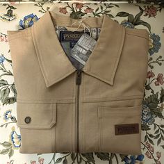 Nwt Pendleton Canvas Trucker Jacket 100% Cotton, Khaki, Size Xl Brand New! Gorgeous Jacket, Sad To Part With It. Was Sent The Wrong Size And Missed The Return Window. Additional Buttons Included. Fitted Classic Utility Jacket For Outdoor, Classic Collared Utility Jacket For Outdoor, Classic Collared Sport Coat For Outdoor, Trucker Jacket, Mens Jackets, Jackets & Coats, Man Shop, Brand New, Canvas